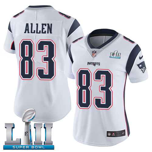 Nike Patriots #83 Dwayne Allen White Super Bowl LII Women's Stitched NFL Vapor Untouchable Limited Jersey